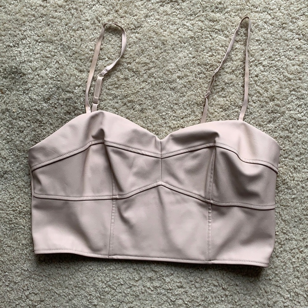 Leather crop top